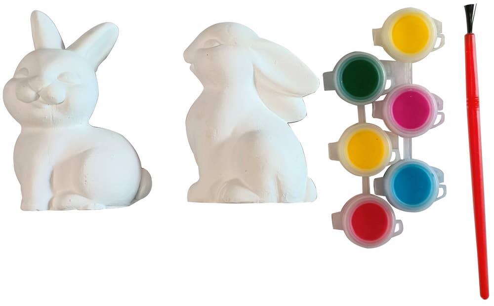 Hedlundgruppen DIY-kit Måla Två Kaniner, Pensel & 6 Färger