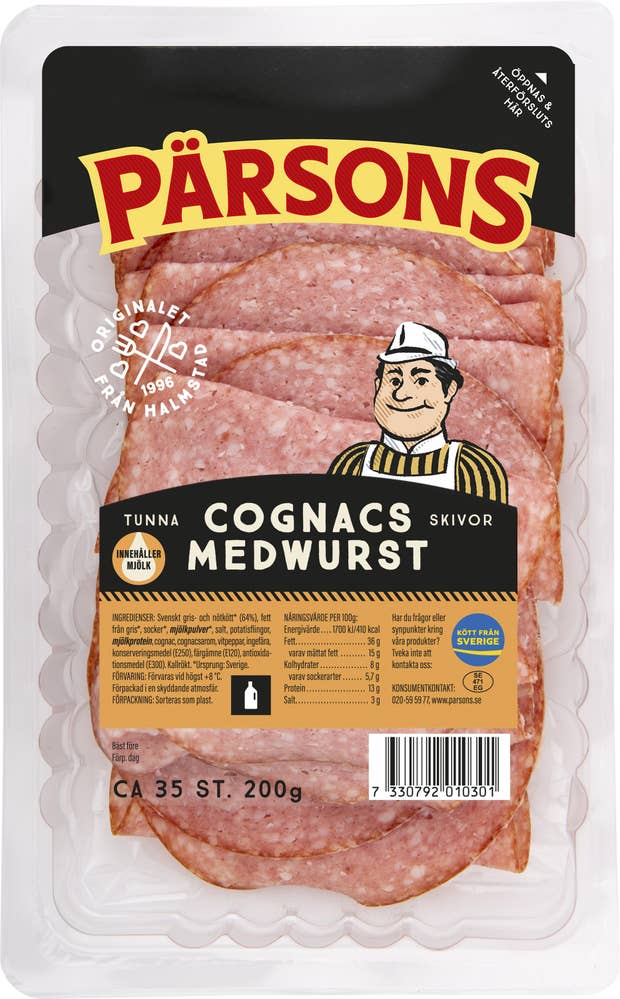 Cognacsmedwurst Tunnskivad