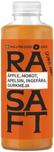 Råsaft Kallpressad Juice Morot, Äpple, Apelsin, Ingefära & Gurkmeja
