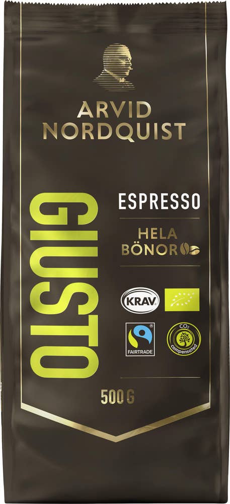 Arvid Nordquist Gusto Espresso Hela Kaffebönor EKO/KRAV/Fairtrade
