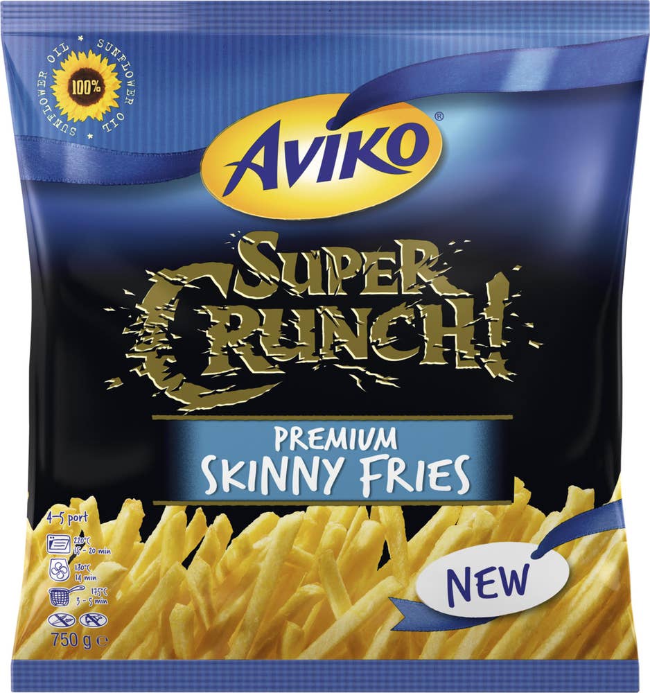 Aviko Pommes Frites Premium Super Crunch Skinny Fries Fryst Aviko