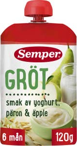 Semper Grötklämmis Yoghurt, Äpple & Päron 6M