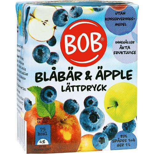 Ej sorterad Blåbär/Äpple Lättdryck BOB