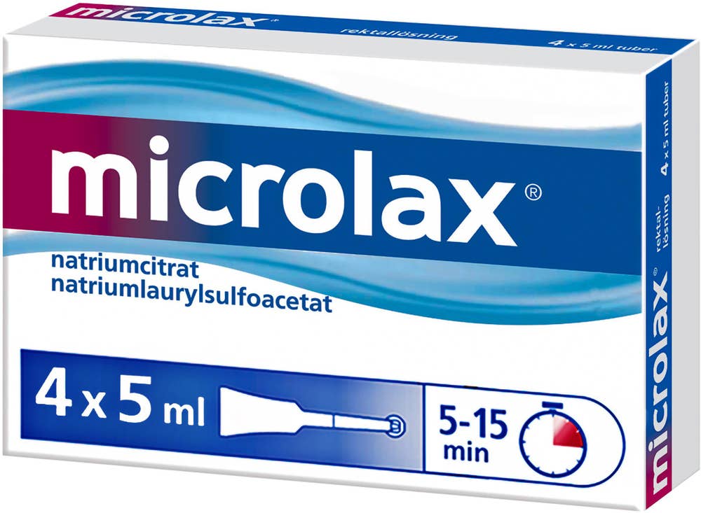 Rektallösning Natriumcitrat/Natriumlauryl Sulfoacetat 4x5ml Microlax