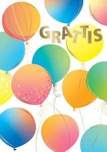 Pictura Gratulationskort med Kuvert Ballonger