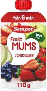Semper Fruktmums Jordgubb, Äpple & Blåbär 6M