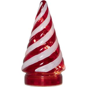 Star Trading Glasdekoration Candy Tree Röd/Vit 16cm