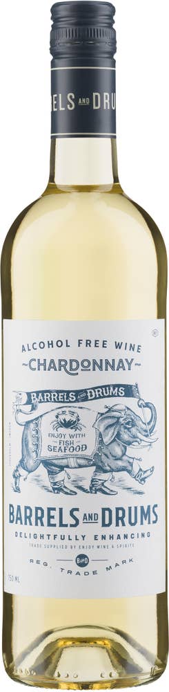 Barrels and Drums Vitt Vin Chardonnay Alkoholfri