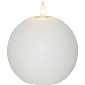 Star Trading LED Blockljus Flamme Rustic Vit Klot