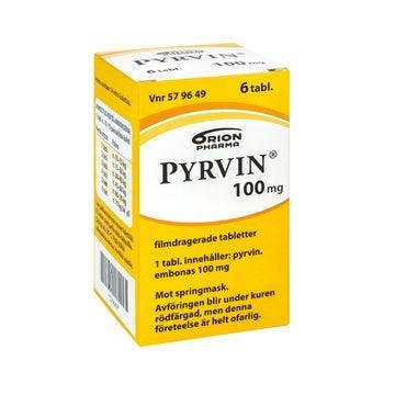 Pyrvin 100 mg, Filmdragerad tablett, 6 st