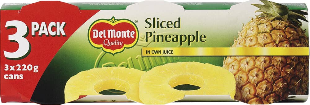 Del Monte Ananasskivor Juice 3x Del Monte