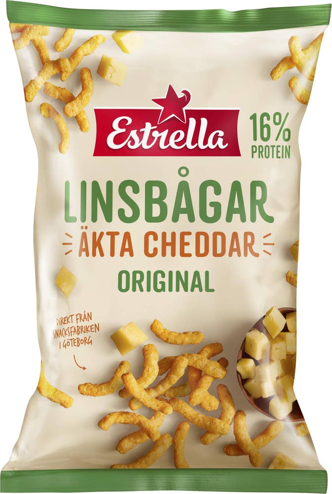 Estrella Linsbågar Äkta Cheddar 125g