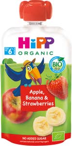 Hipp Smoothie Äpple, Banan & Jordgubb 6M EKO