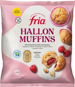 Fria Hallonmuffins Glutenfria Fryst 4-p