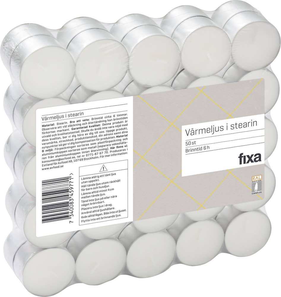 Fixa Värmeljus Stearin 6h