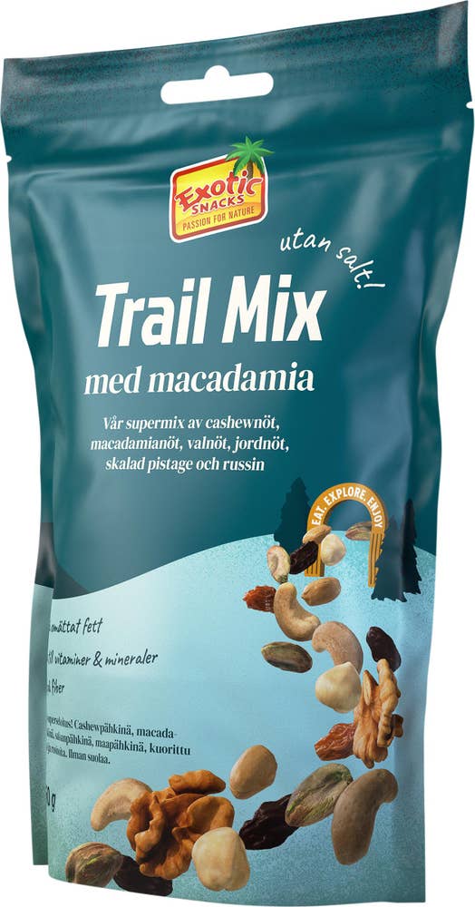 Exotic Snacks Trailmix Macadamia, Cashew & Pistage