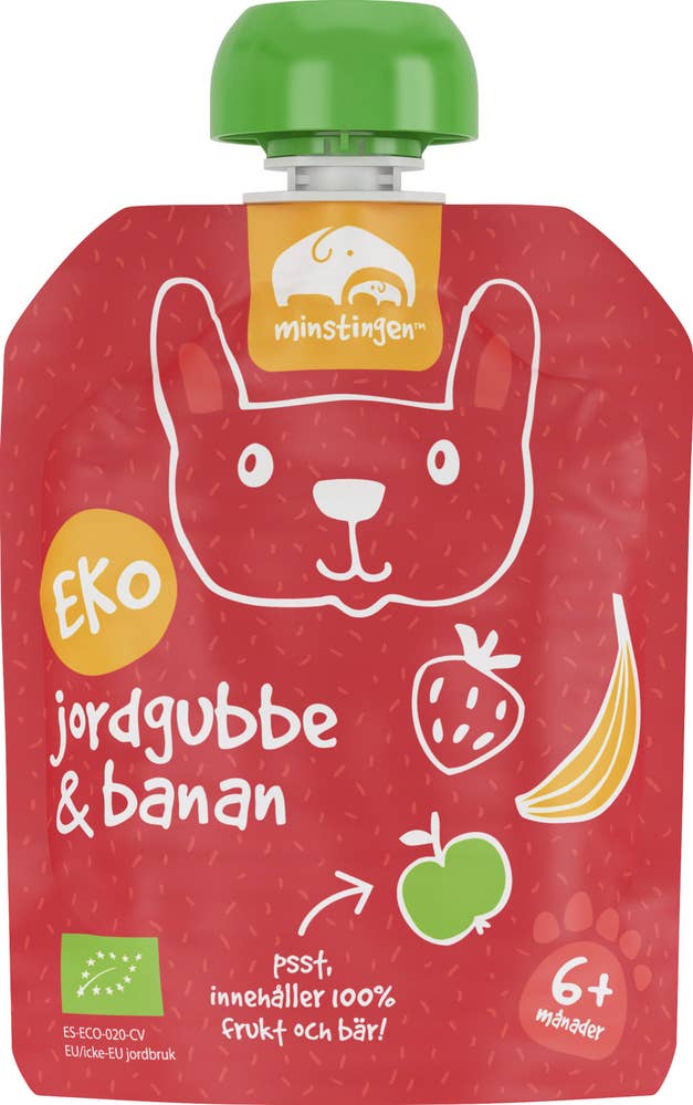 Minstingen Klämmis Jordgubbe & Banan +6M EKO