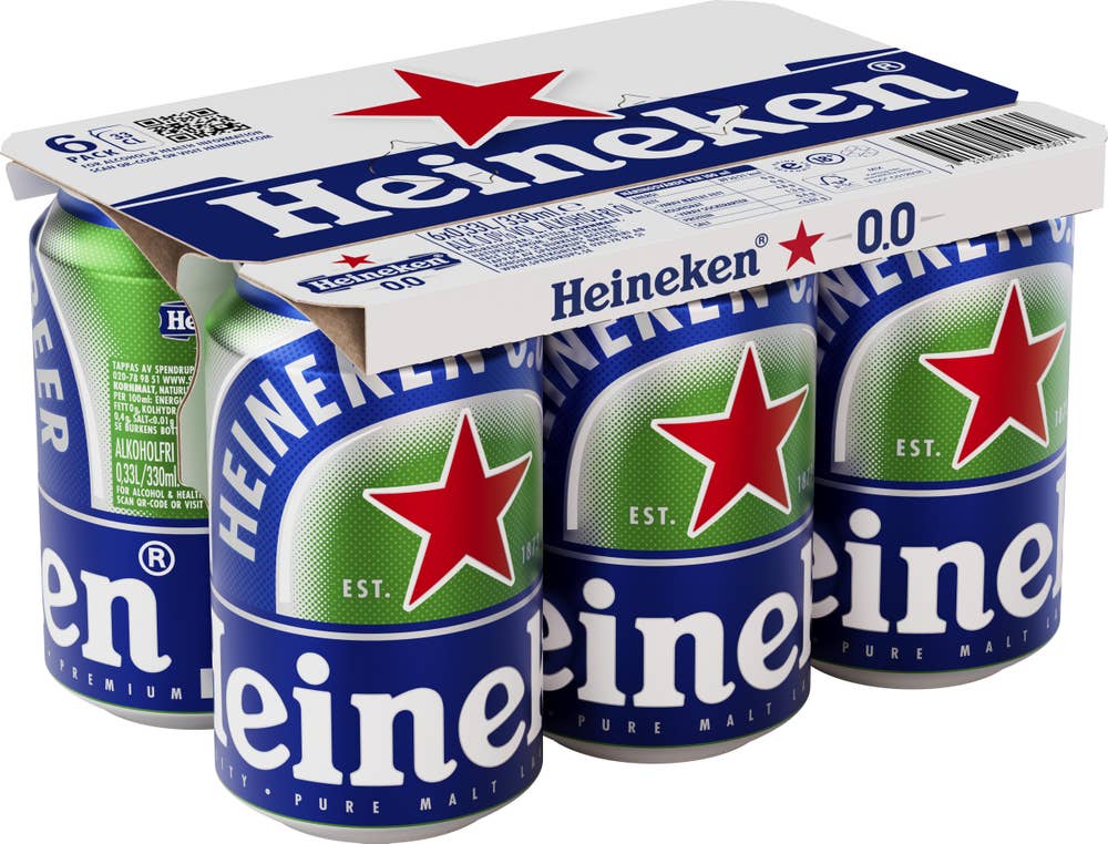 Heineken Öl Lager Alkoholfri 0,0% 6x33cl