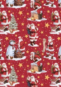 Boutique Presentpapper Tomtar Röd 50x500cm