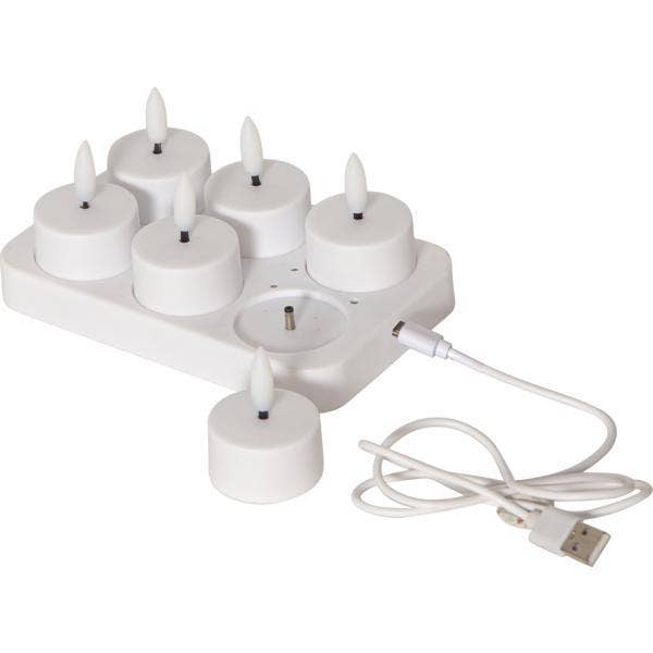 Star Trading Värmeljus LED Flamme Charge Vit