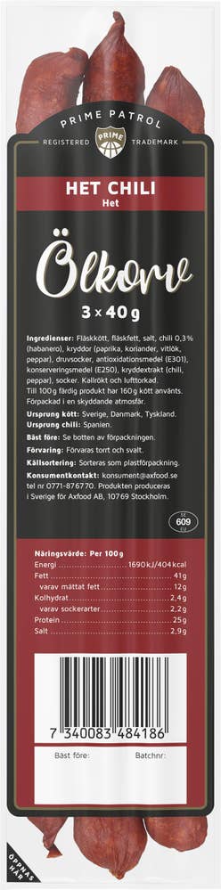 Prime Patrol Ölkorv Het Chili 3-p