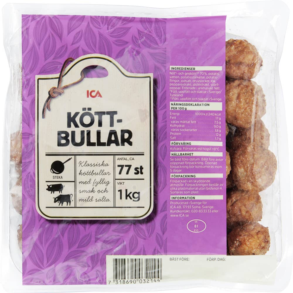 Ej sorterad Köttbullar Ica