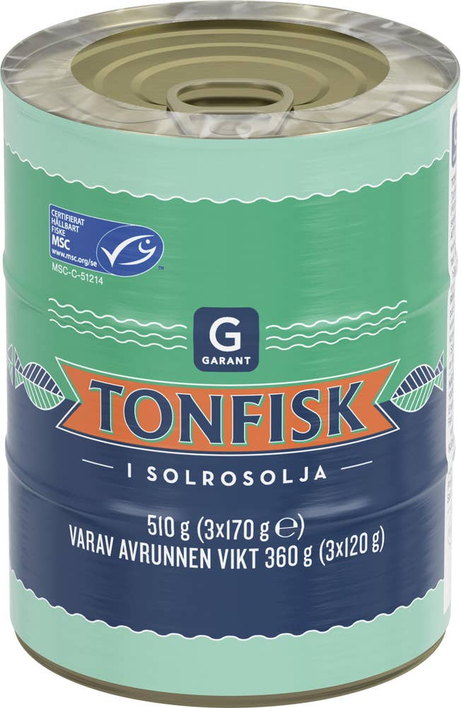 Garant Tonfisk i Solrosolja MSC 3x170g
