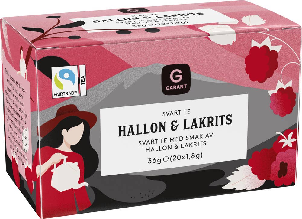 Garant Svart Te Hallon & Lakrits