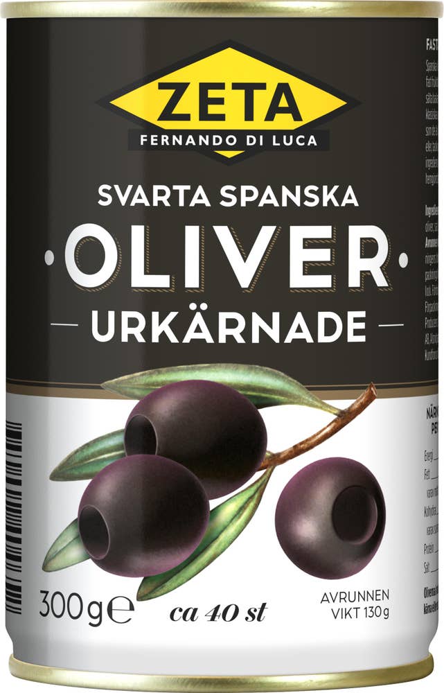 Zeta Svarta Oliver Urkärnade