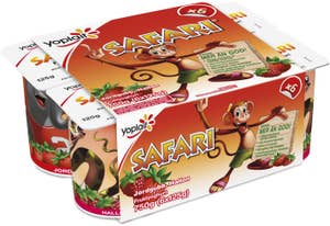 Yoplait Safari Yoghurt Jordgubb & Hallon 2,5% 6-p