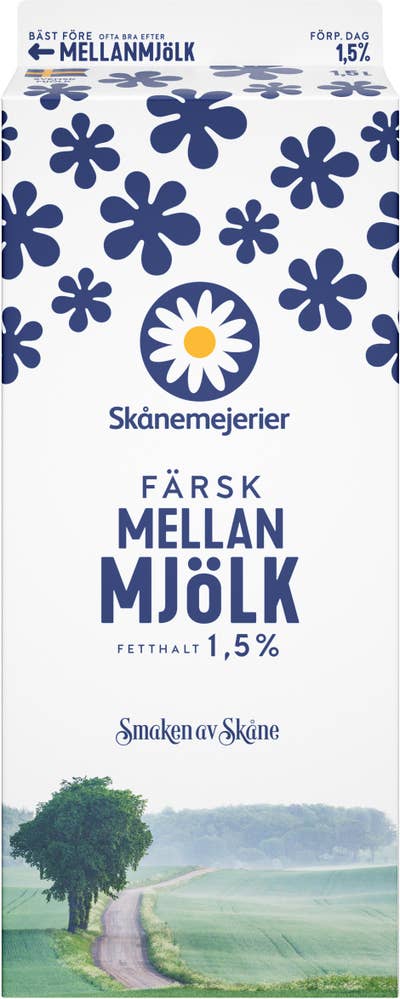 Skånemejerier Färsk Mellanmjölk 1,5%