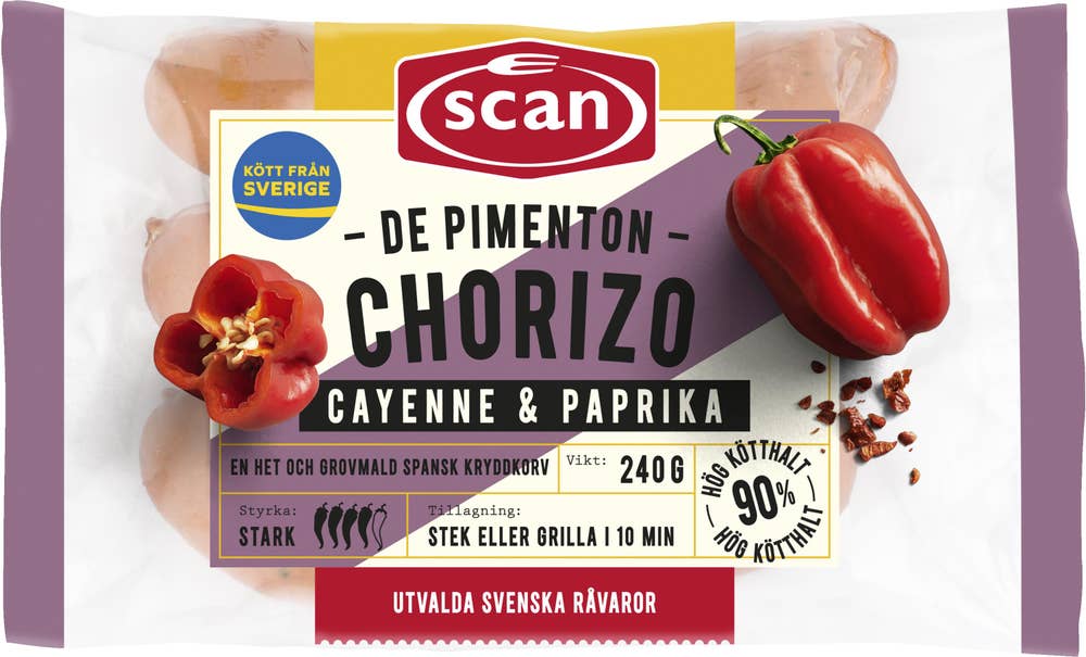Scan Chorizo De Pimenton Kötthalt 90% 3-p