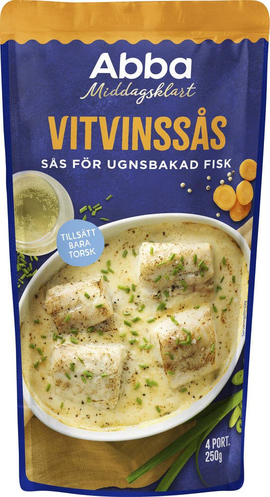 Middagsklart Vitvinssås för Ugnsbakad Torsk