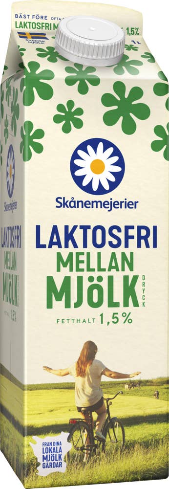 Skånemejerier Mellanmjölk Laktosfri 1,5%