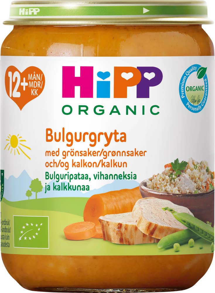 Hipp Bulgur med Grönsaker & Kalkon 12M