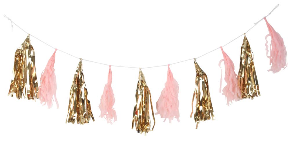Hedlundgruppen Girlang Tassels Guld & Rosa 2m