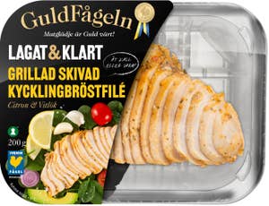 Guldfågeln Lagat & Klart Grillad Skivad Kycklingbröstfilé Citron & Vitlök