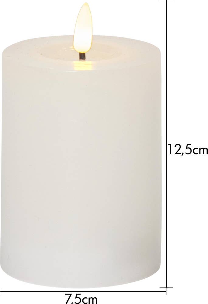 Star Trading Blockljus LED Flamme Flow Vit 12,5cm