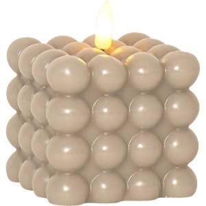 Star Trading Blockljus LED Flamme Dot Beige 8,5x9,5cm