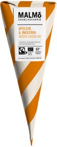 Malmö Chokladfabrik Choklad Apelsin & Ingefära 63% EKO/Fairtrade