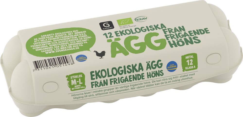 Garant Ägg EKO/KRAV Frigående 12-p