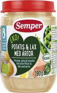 Semper Potatis & Lax med Ärtor 8M EKO/KRAV