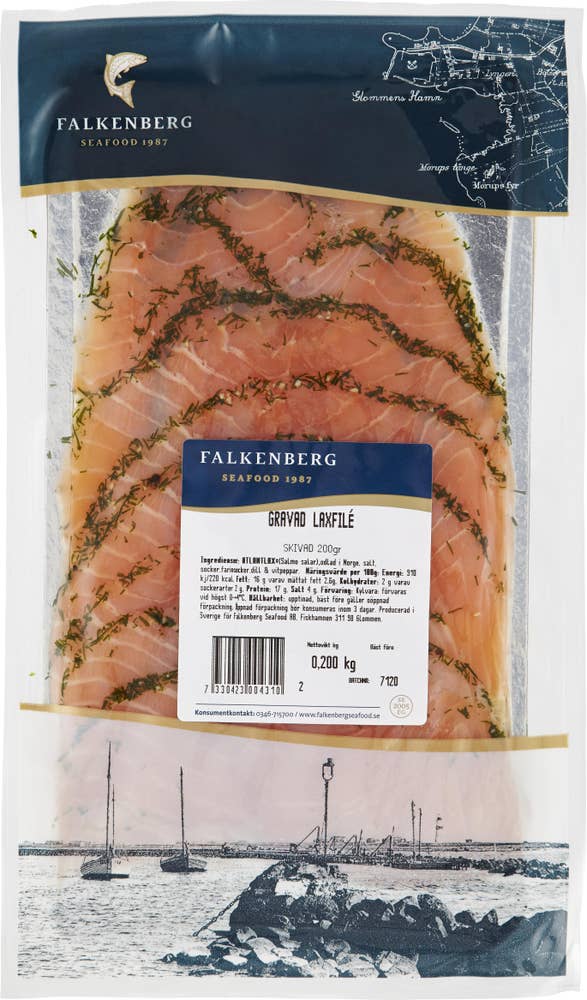 Falkenberg Gravad Lax Skivad Falkenberg