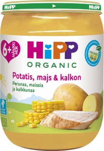 Hipp Barnmat Potatis, Majs & Kalkon 6M EKO