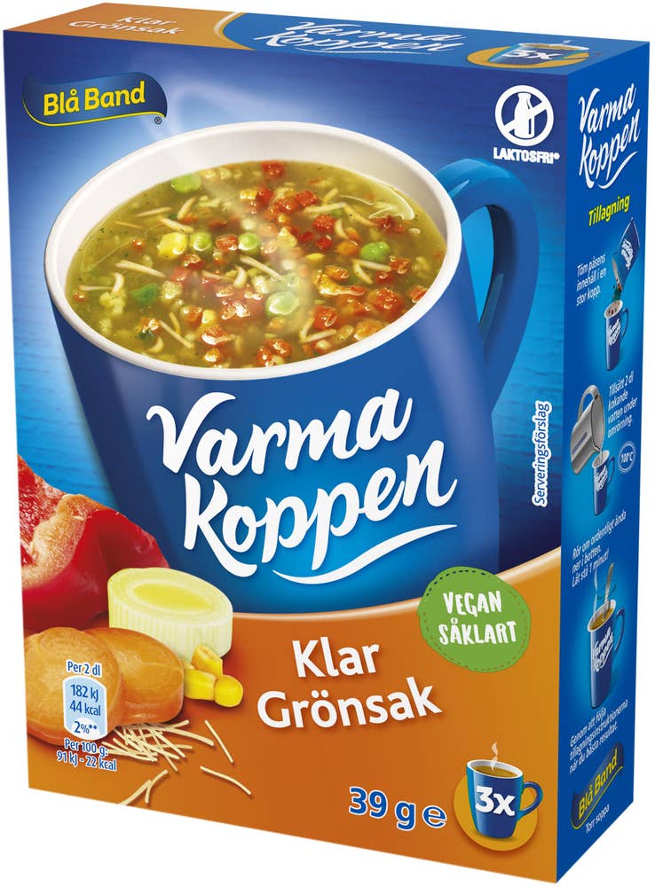 Blå Band Varma Koppen Soppa Klar Grönsak 3x2dl