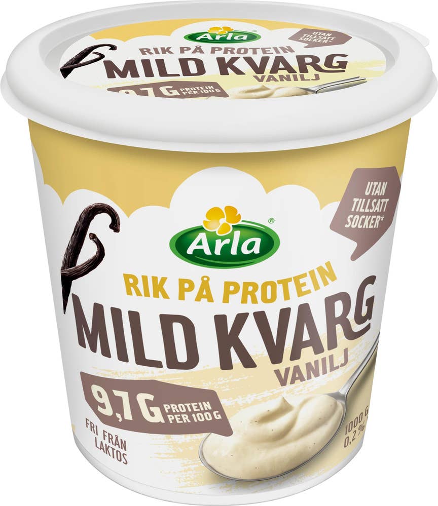 Arla® Mild Kvarg Vanilj Laktosfri Utan Tillsatt Socker 0,2%