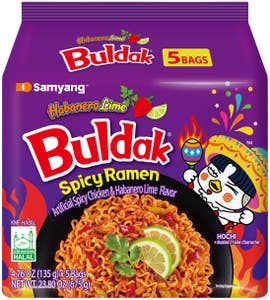 Samyang Snabbnudlar Buldak Hot Chicken Habanero Lime 5-p