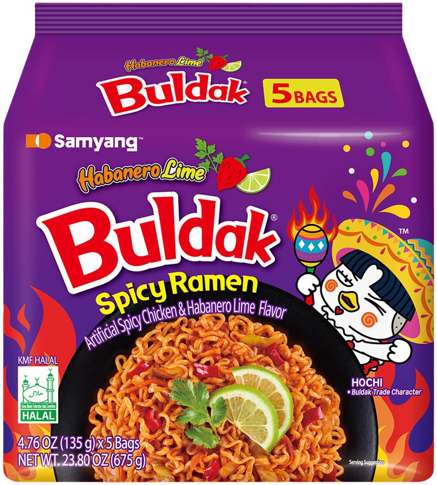 Samyang Snabbnudlar Buldak Hot Chicken Habanero Lime 5-p