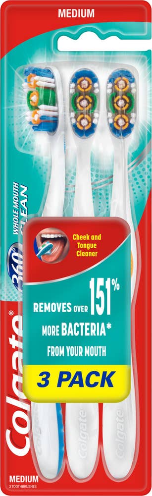 Colgate Tandborste 360 Whole Mouth Clean 3-p Colgate