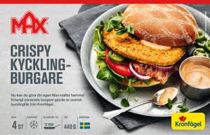 Kronfågel Max Crispy Kycklingburgare Fryst